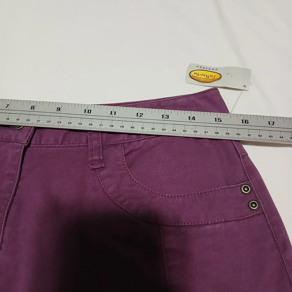 Talbots Petite A Line Skirt Purple Cotton Stretch Size‎ 8 NWT